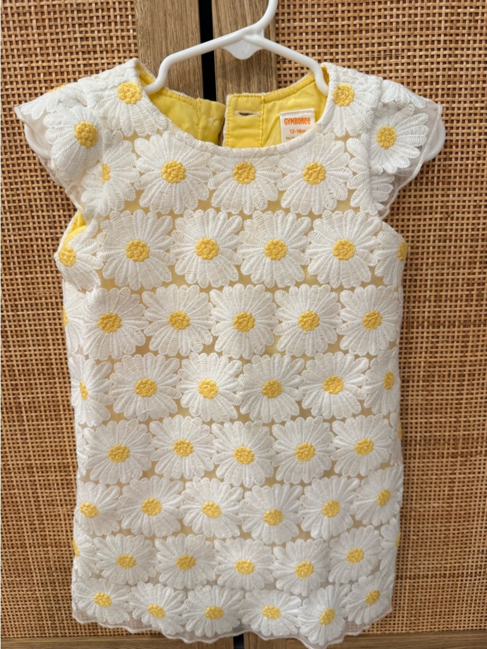 Gymboree White Lace Daisy Dress with Yellow Centers